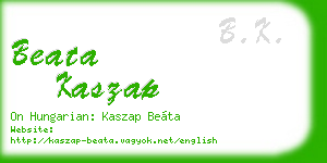 beata kaszap business card