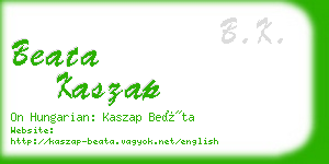 beata kaszap business card